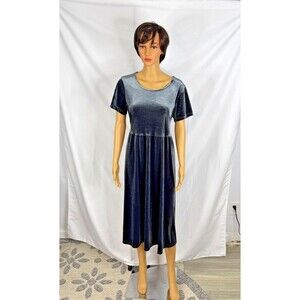 Sweet Salt Modest Clothing Short Sleeve Gray Velvet Dress Ladies' Size L